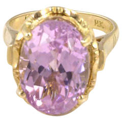 10.23 Carat Pink Kunzite Gold Ring