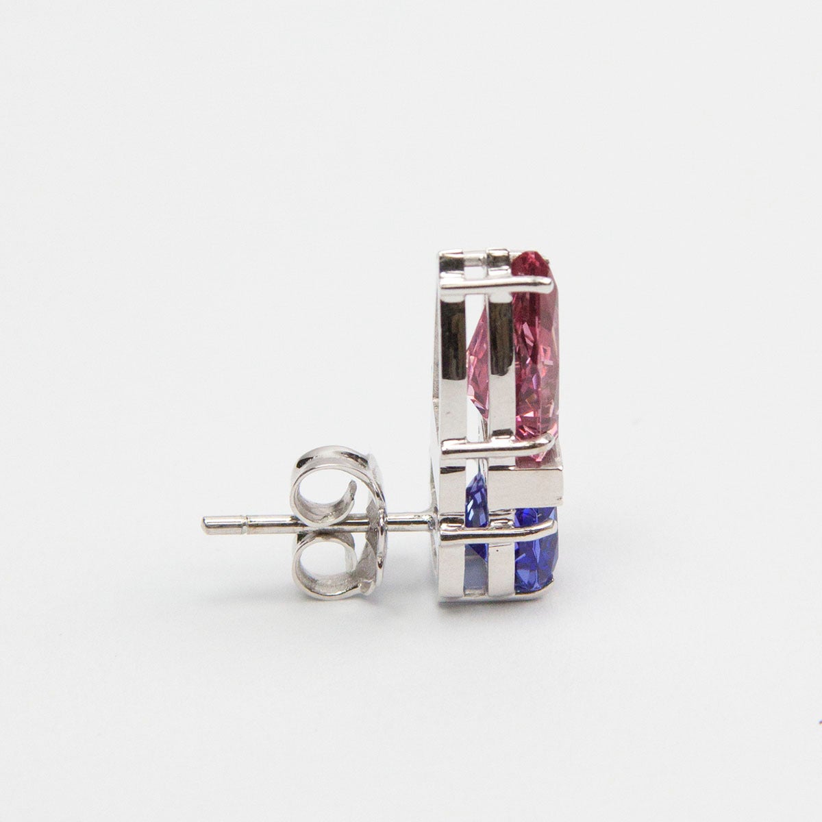 Modern Spinel and Tanzanite Diamond Gold Stud Earrings For Sale