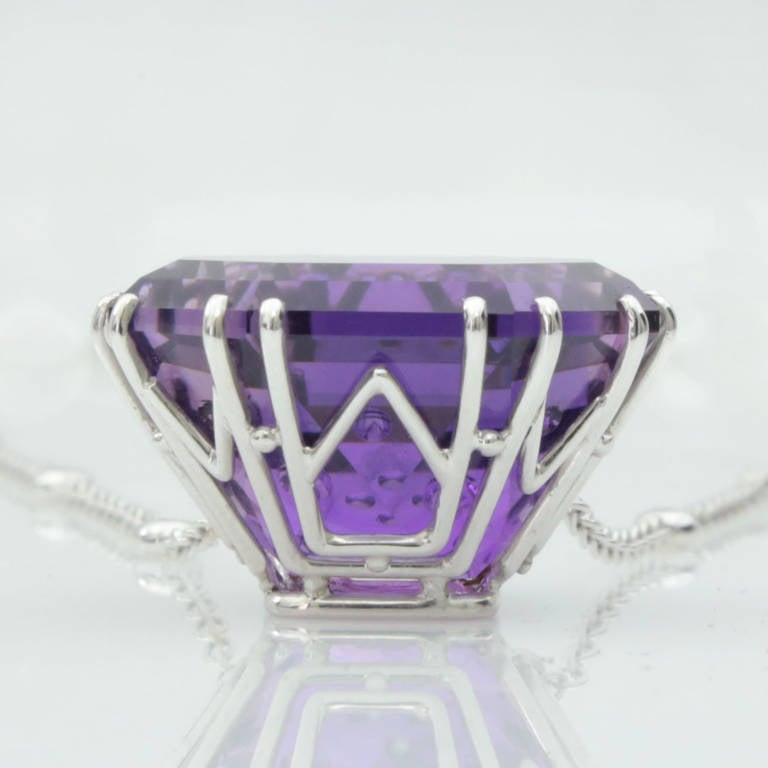 68.2 Carat Amethyst Fancy Cut Gemstone Pendant Necklace 1