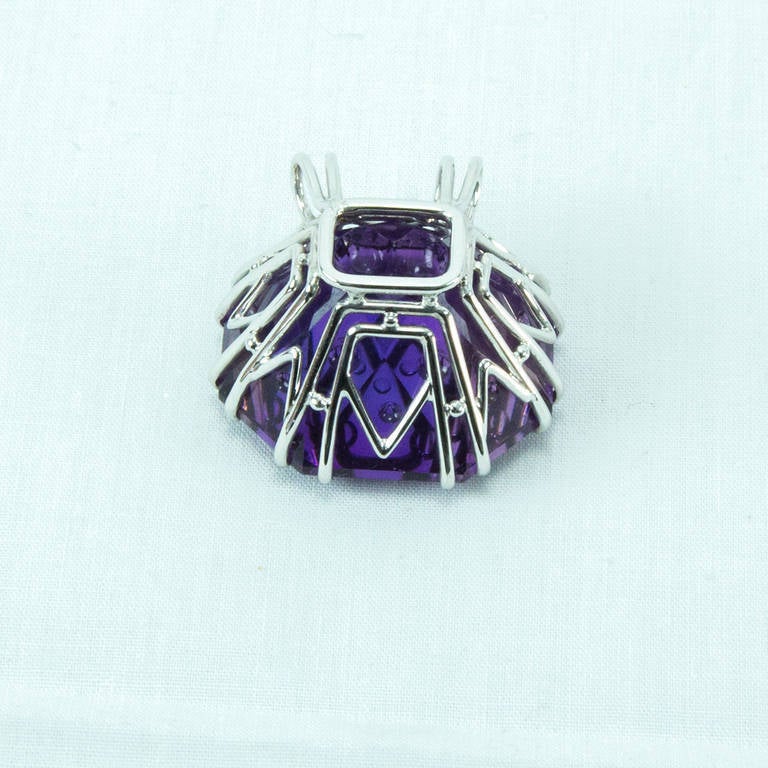 68.2 Carat Amethyst Fancy Cut Gemstone Pendant Necklace 2