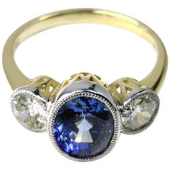 Sapphire Diamond Gold Ring 11