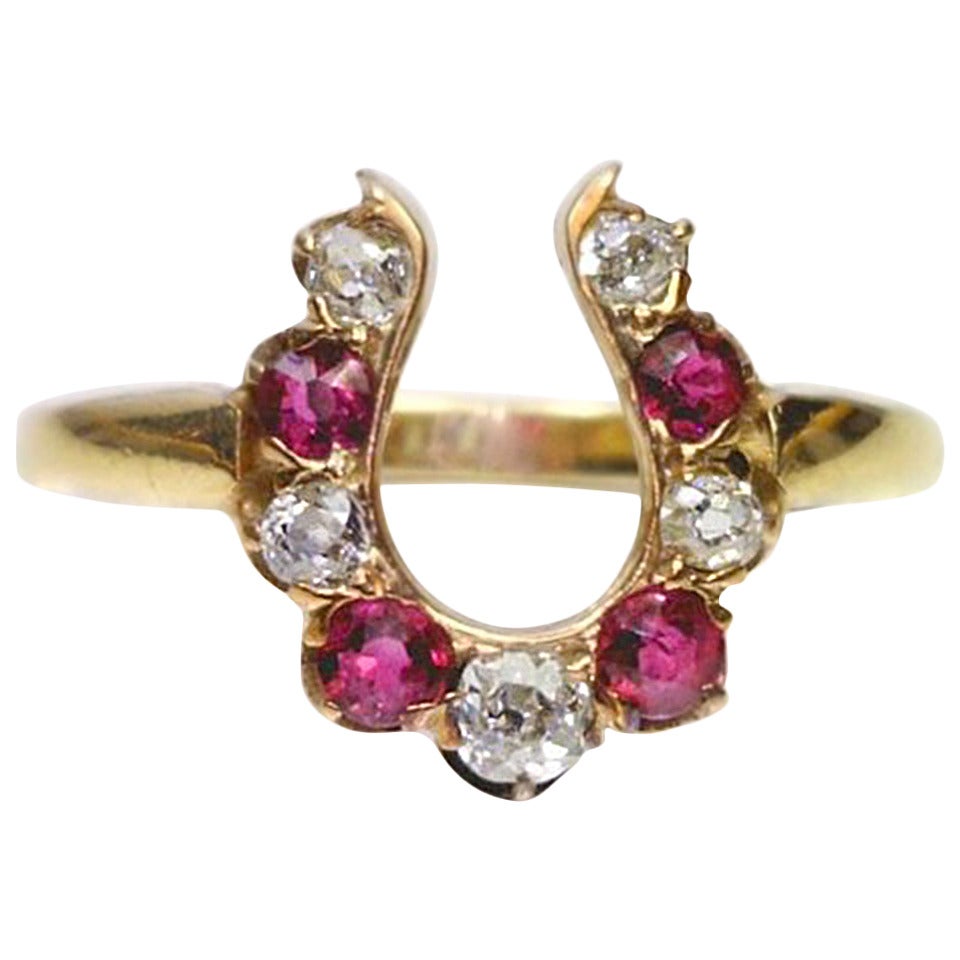Ruby Diamond Horseshoe Ring at 1stDibs horseshoe ring with diamonds