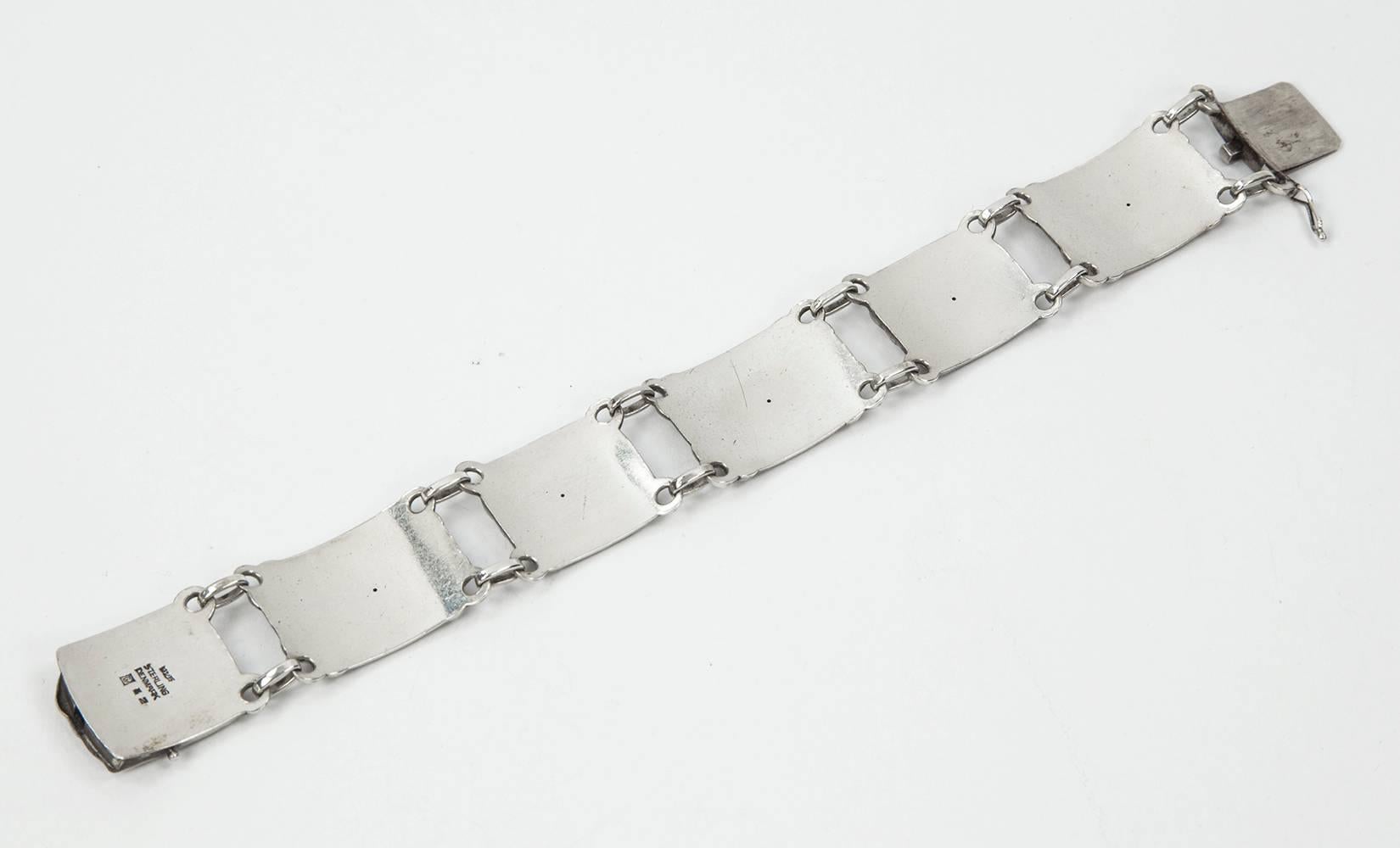 Outstanding Swan Sterling Silver Panel Bracelet #42 by famed Silversmith...Georg Jensen bracelet measures approx. 7.5