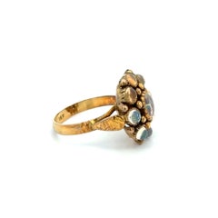 Victorian Jelly Opal Cluster Gold Vintage Ring Fine Estate Jewelry