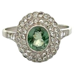 Vintage Oval Alexandrite GIA and Diamond Platinum Filigree Ring