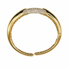 Vintage RBC Diamond and Gold Statement Open Chain Link Bangle Bracelet
