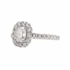 Bague de cocktail vintage « RBC Diamond Gold » avec pierre en forme de coussin, bijou d'occasion de grande valeur