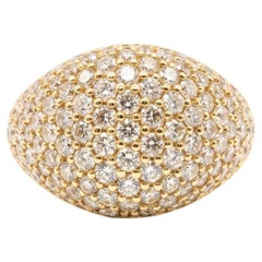 Vintage Crivelli Designer RBC Diamond Pave Gold Pinky Ring Fine Estate Jewelry