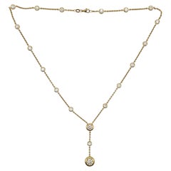 Vintage RBC Lariat Diamond by the Yard Gold Drop Necklace