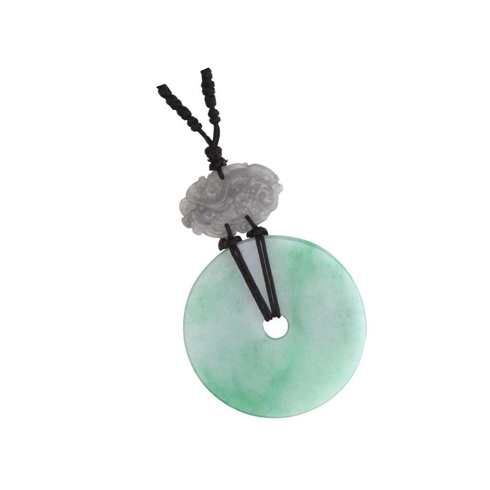 Contemporary Vintage Jade Sapphire Black Nephrite and Diamond Gold Pendant Necklace For Sale