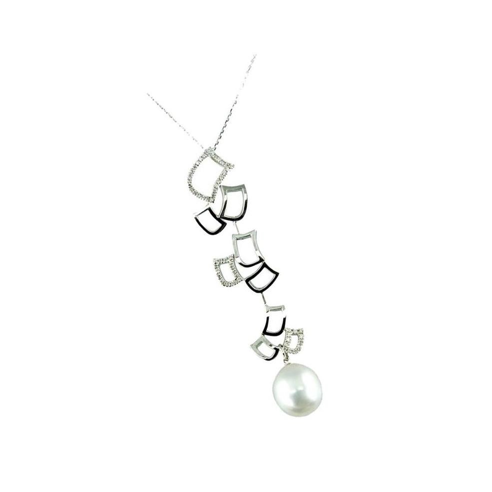 Taille mixte Pendentif en or avec diamant et perle Collier Vintage Estate Fine Jewelry en vente