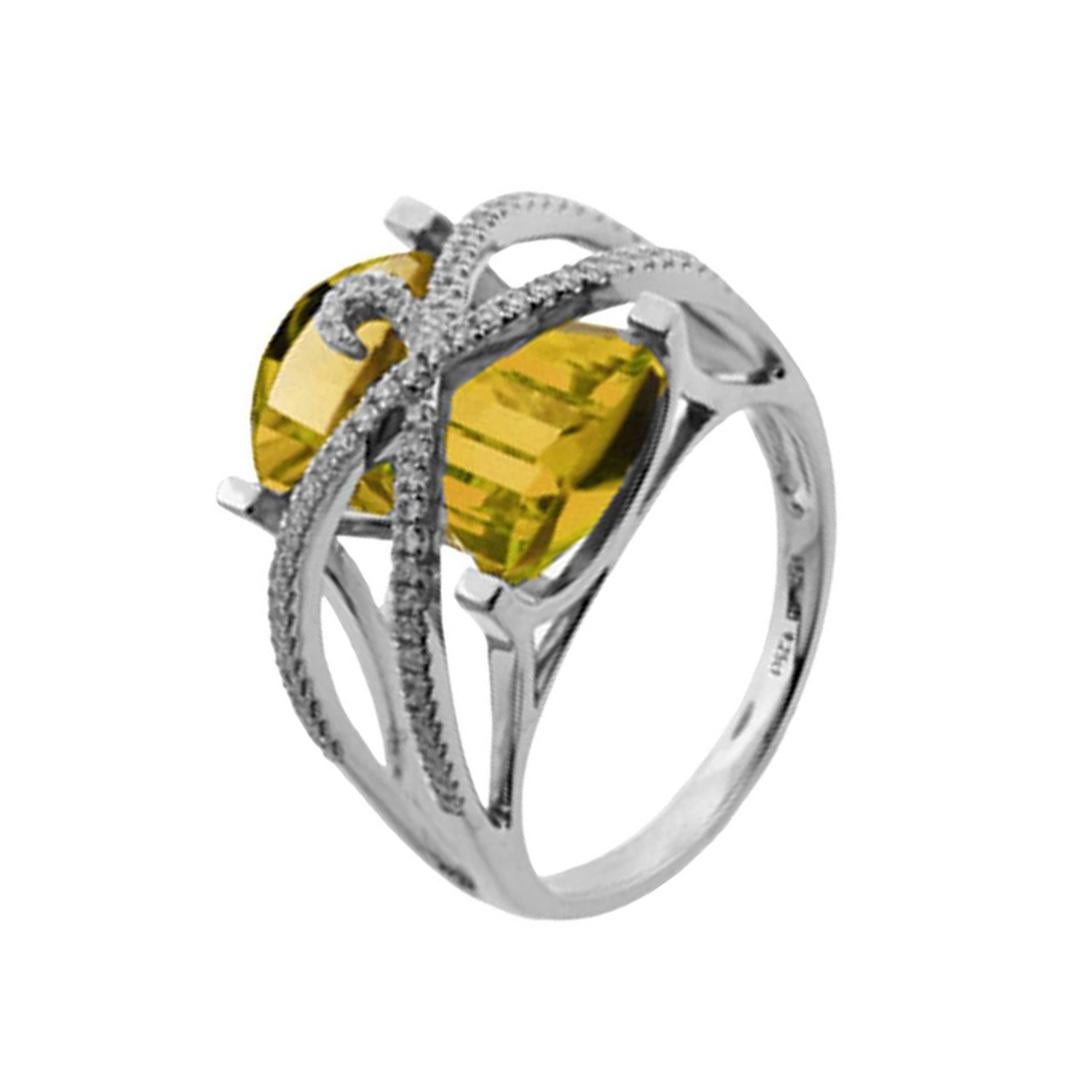 Women's Awesome Citrine and Diamond Gold Cocktail Ring Estate Fine Jewelry For Sale