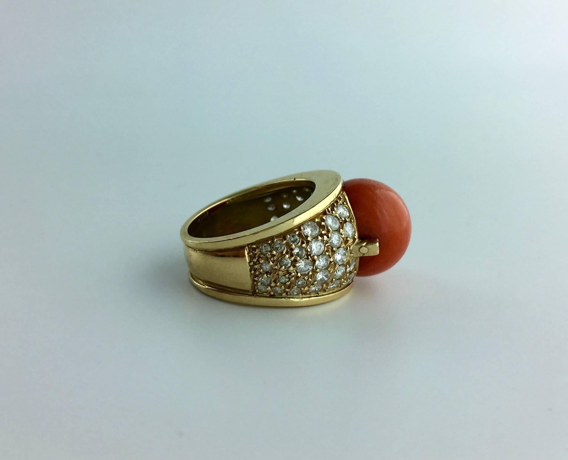 1960S Diamond and Yellow Gold Ring.
