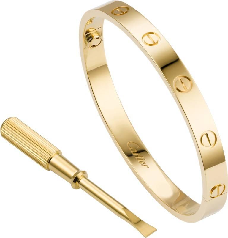 As new. Bracelet by Cartier Love in yellow gold 18k.
Size: 17.
Including the screwdriver.
The piece is signed, numbered and marked.

Accompanied by the original Cartier certificate, document and box.