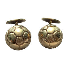 Hermes Paris Gold Soccer Ball Cufflinks 3