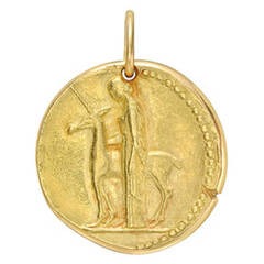 Vintage Van Cleef & Arpels Gold Virgo Zodiac Pendant