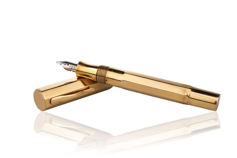 1940s Cartier Paris Gold Ink Pen and Platinum Feather
