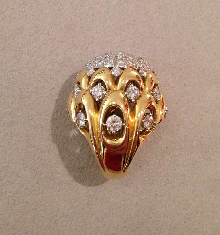 David Webb Monumental Diamond Gold Platinum Ring 1