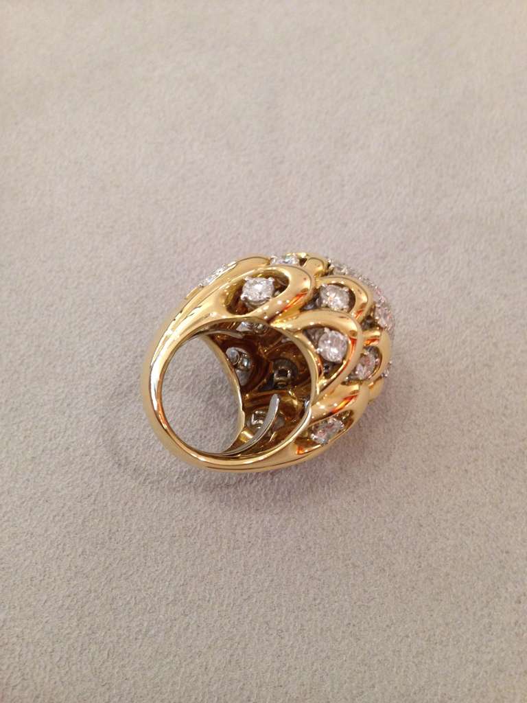 David Webb Monumental Diamond Gold Platinum Ring 2