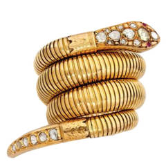 Bracelet One-of-a-Kind Diamond Gold Serpenti Snake
