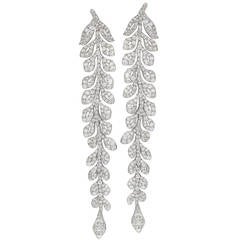 Pair of Diamond Platinum Pendant Earrings 12