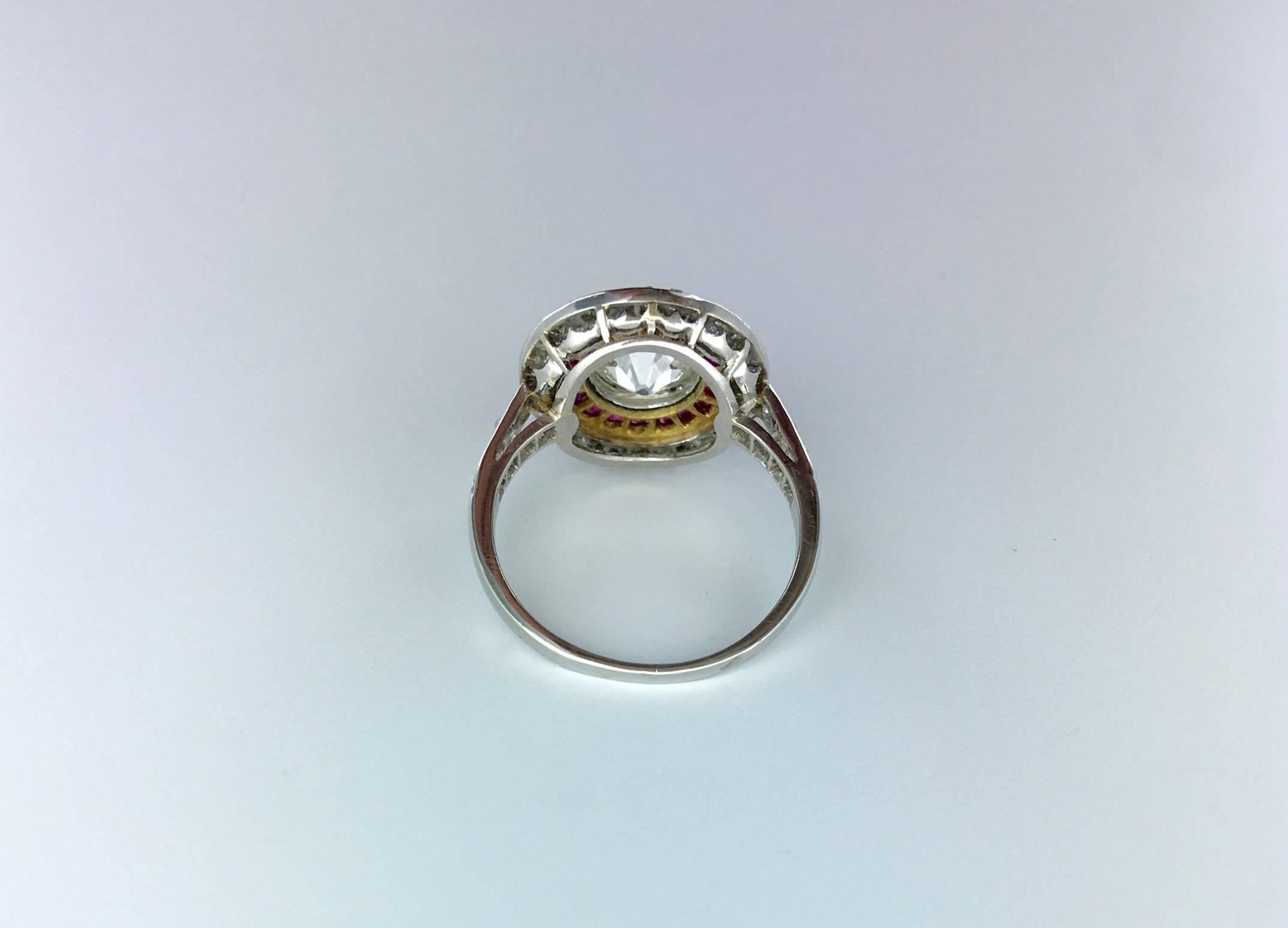 1925 Art Deco Diamond Platinum Gold Ring 1