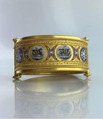Antique Micromosaic and Gold Bangle, circa 1850