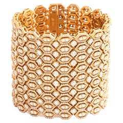 Breites Armband aus Roségold und Diamanten