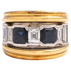 Bague Vasari en or 18 carats avec saphirs et diamants