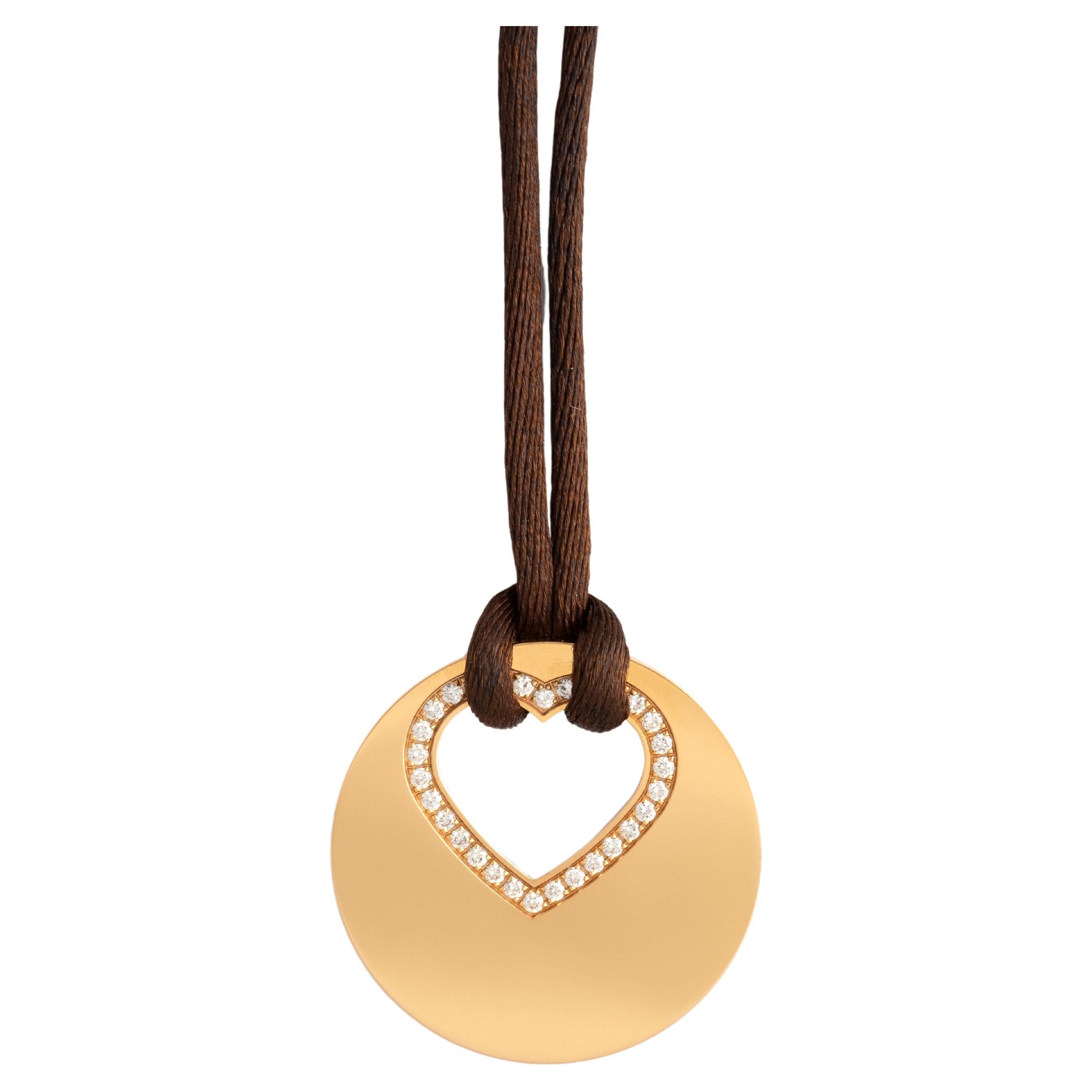 Roger Dubuis Diamond Gold 18K Pendant Necklace For Sale