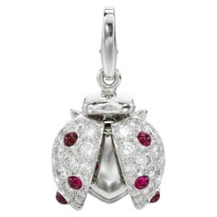 Cartier Ruby Diamond Gold 18K Charm Pendant Ladybird