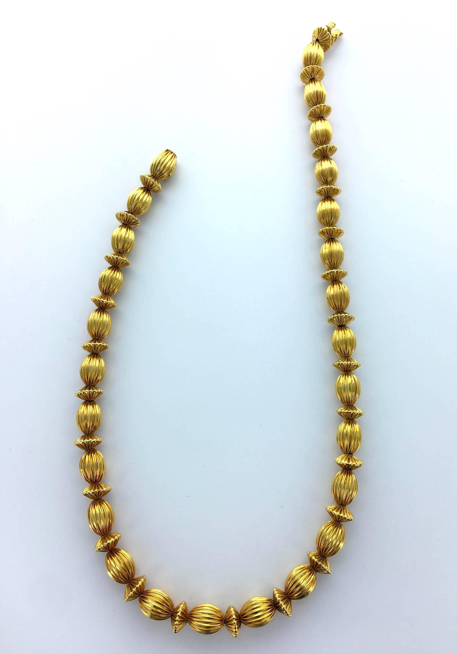 1980s Ilias Lalaounis Gold Bead Necklace In Excellent Condition In Geneva, CH