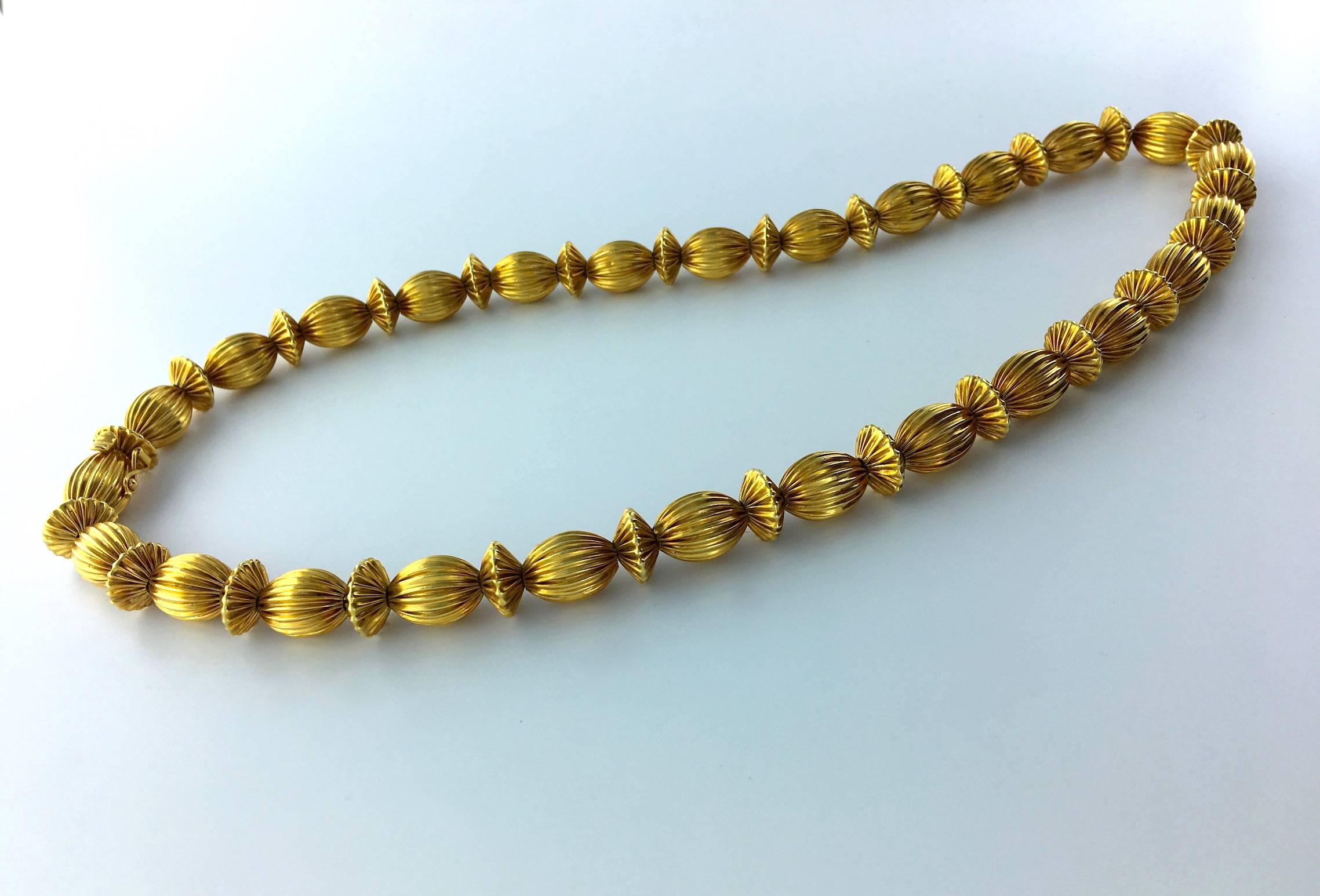 1980s Ilias Lalaounis Gold Bead Necklace 3