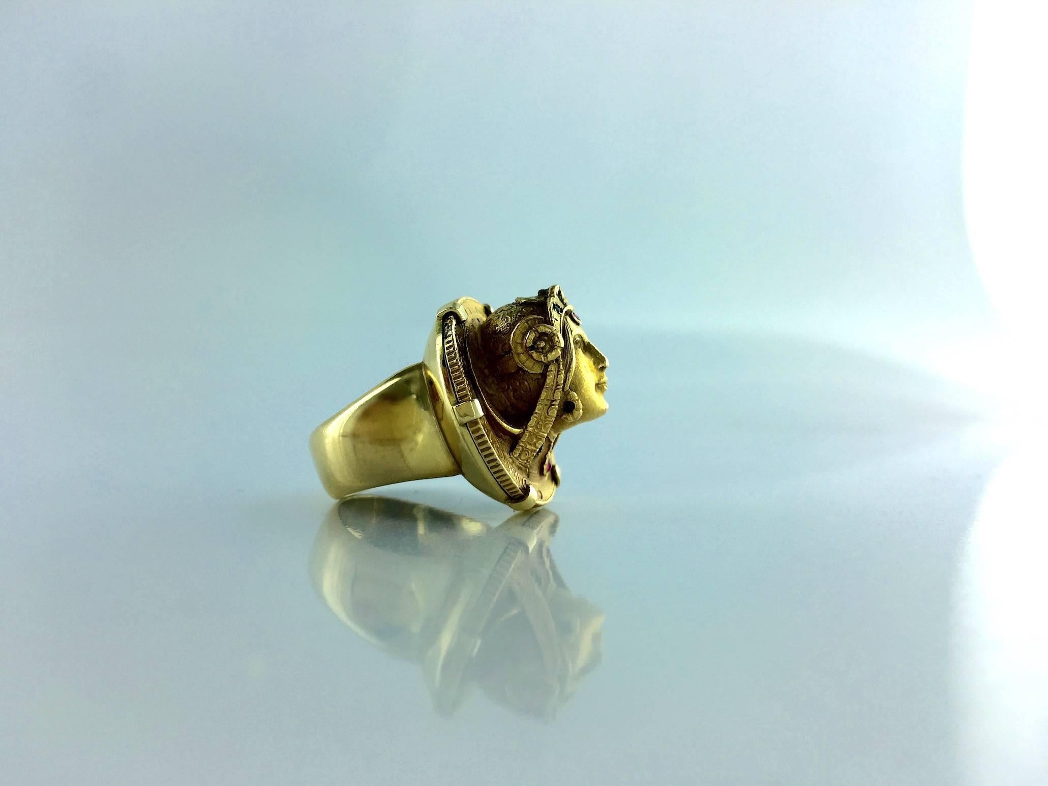 antique gold coin ring