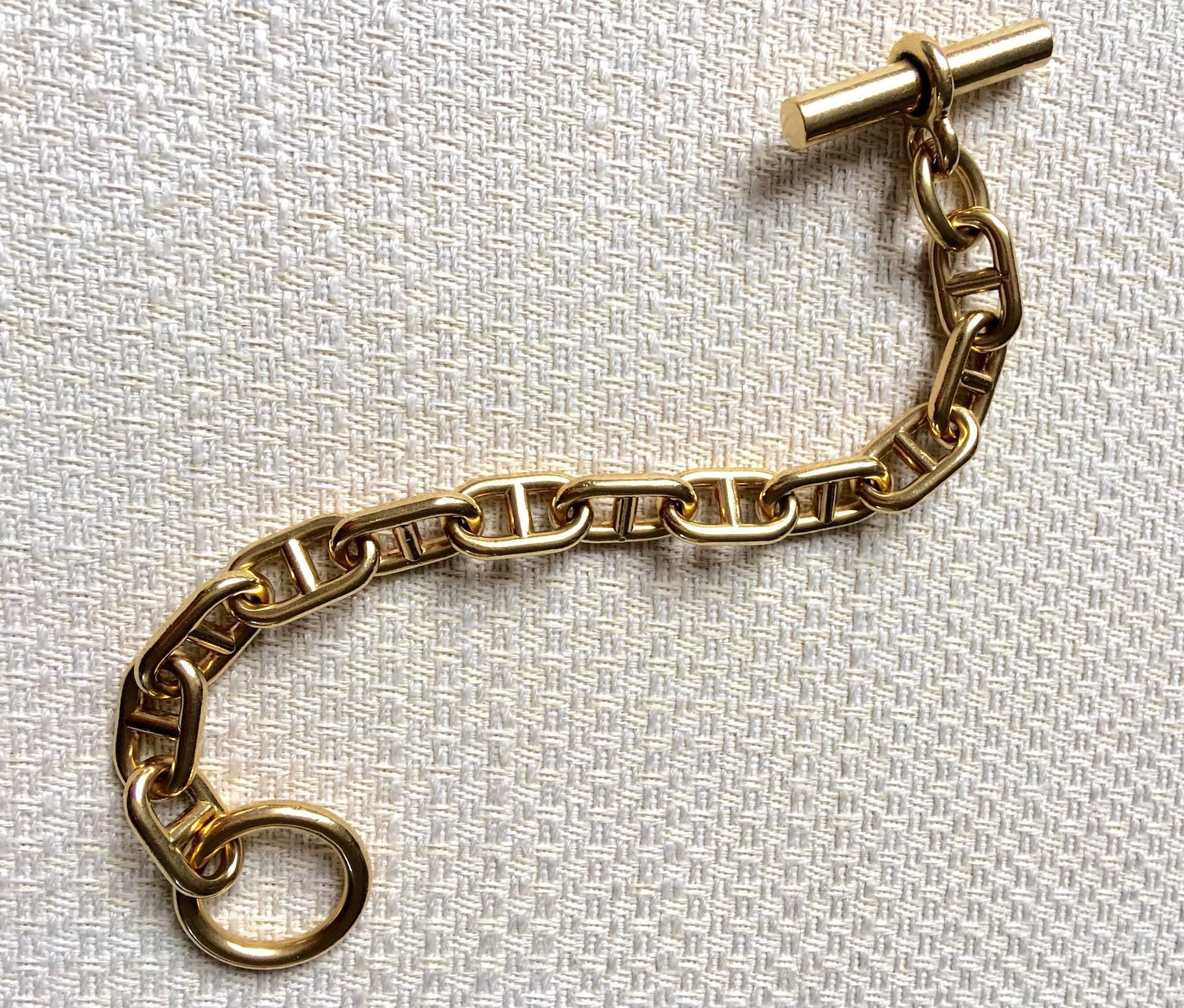 Hermes Paris Chaine d'Ancre Yellow Gold Bracelet In Excellent Condition In Geneva, CH