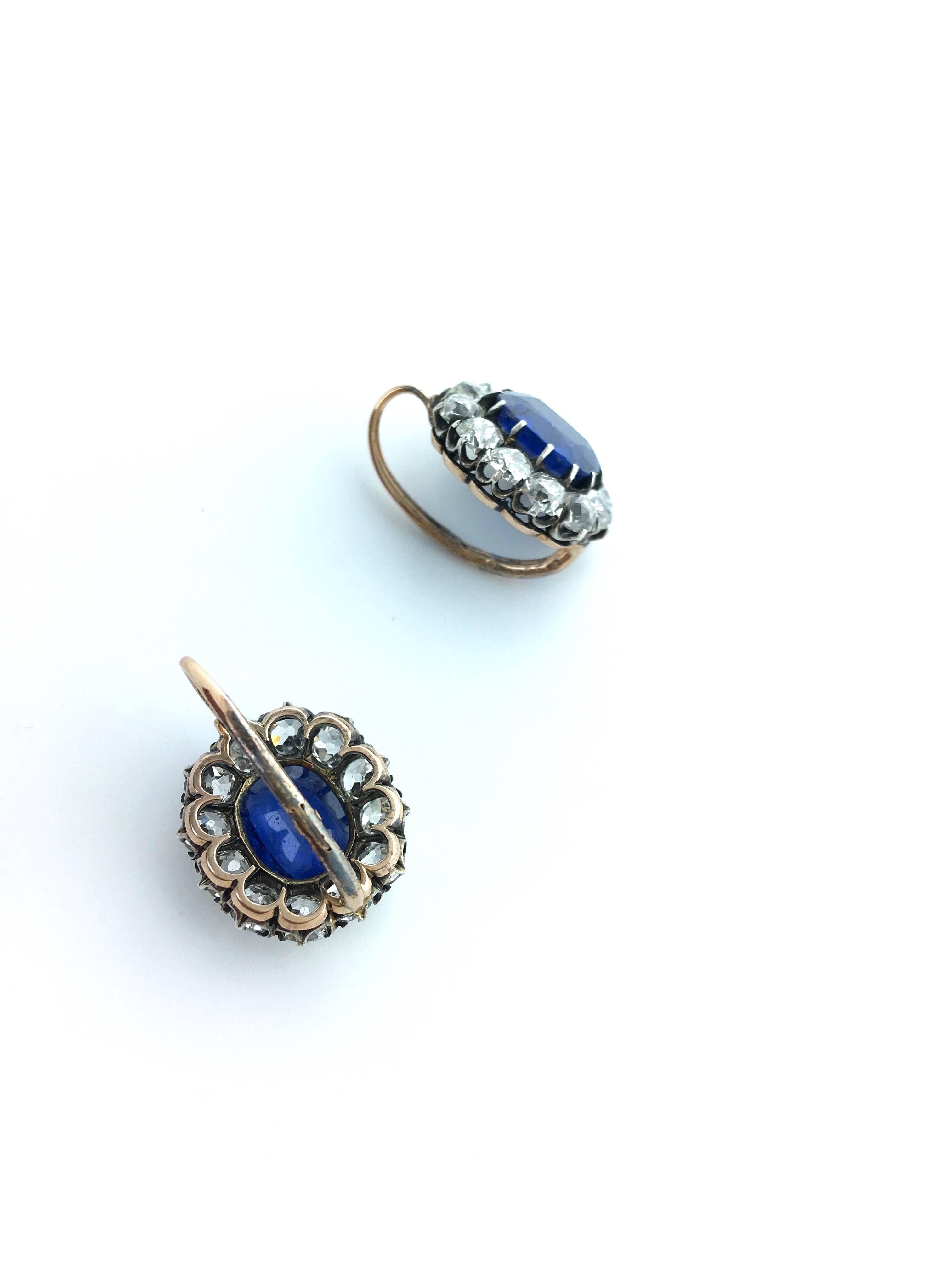 antique sapphire and diamond earrings