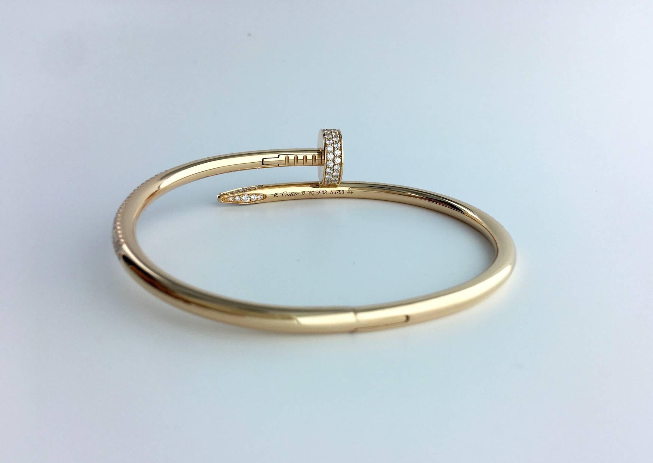 Cartier Juste un Clou Diamond Pink Gold Bangle Bracelet 2