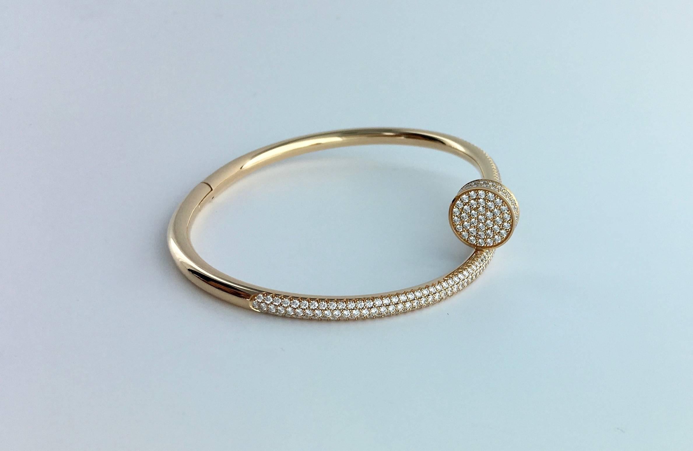 Cartier Juste un Clou Diamond Pink Gold Bangle Bracelet 1