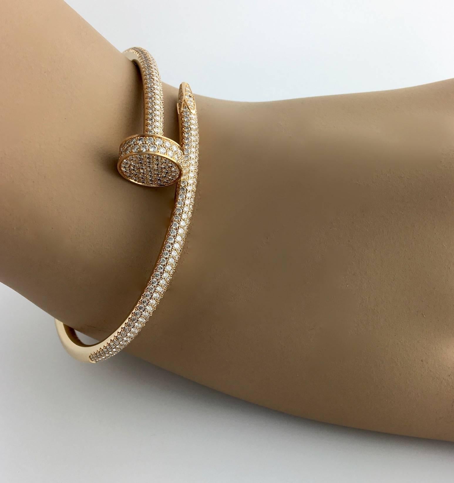 Cartier Juste un Clou Diamond Pink Gold Bangle Bracelet 3