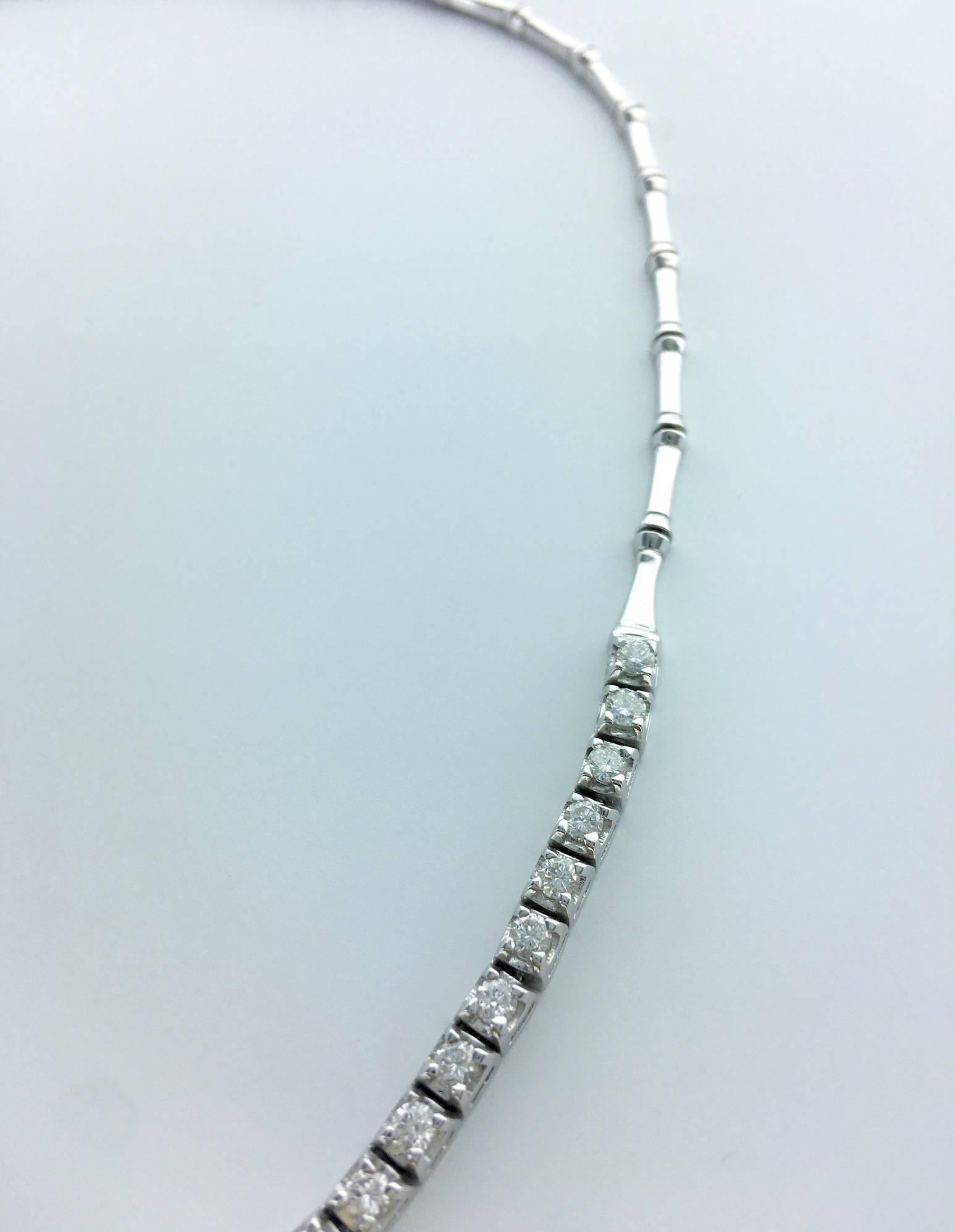 Contemporary Diamond White Gold Necklace