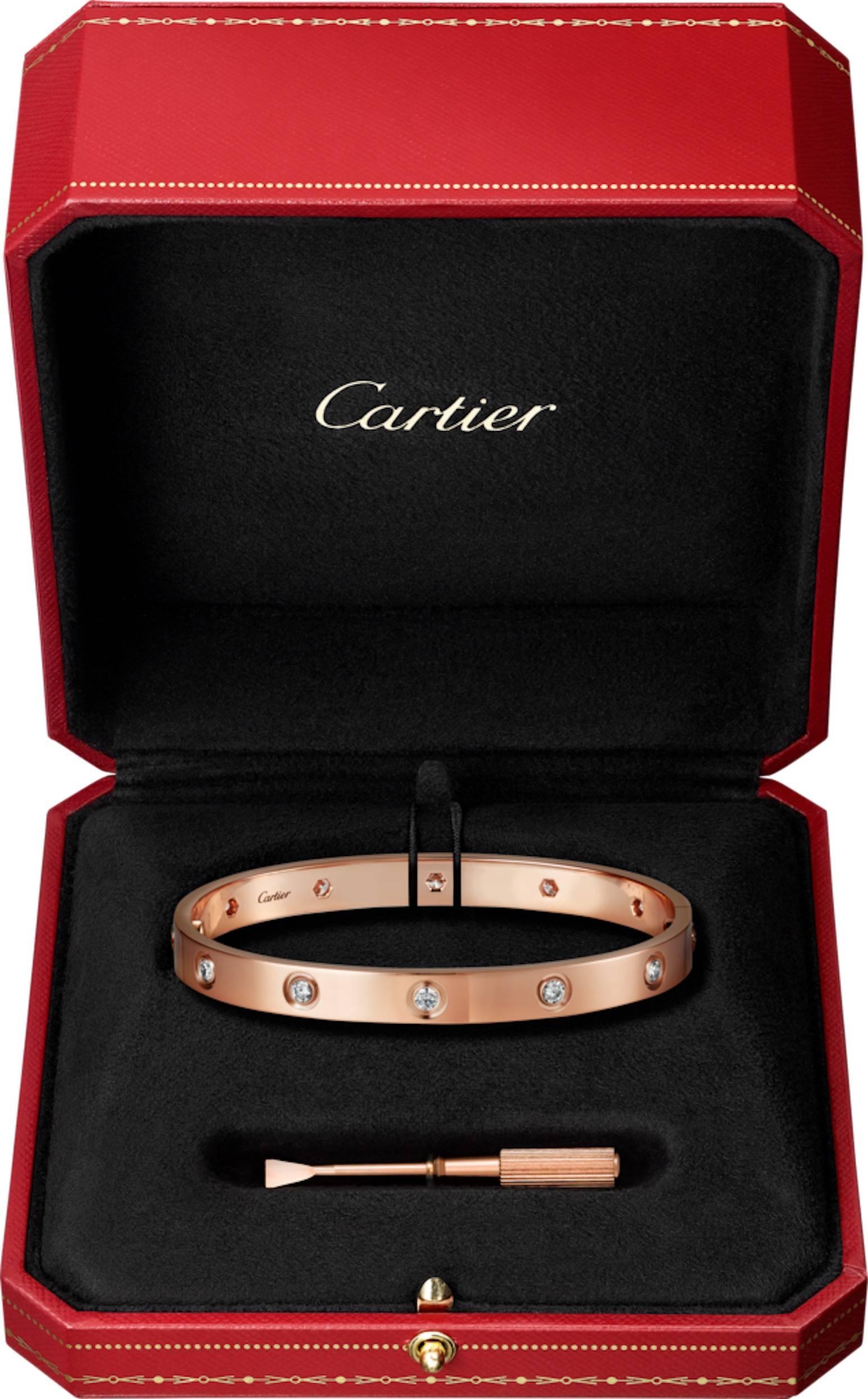 Contemporary Cartier Love Bracelet Diamond Pink Gold Bangle