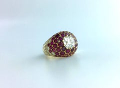 Lorenz Baumer Diamond Ruby Yellow Gold Ring