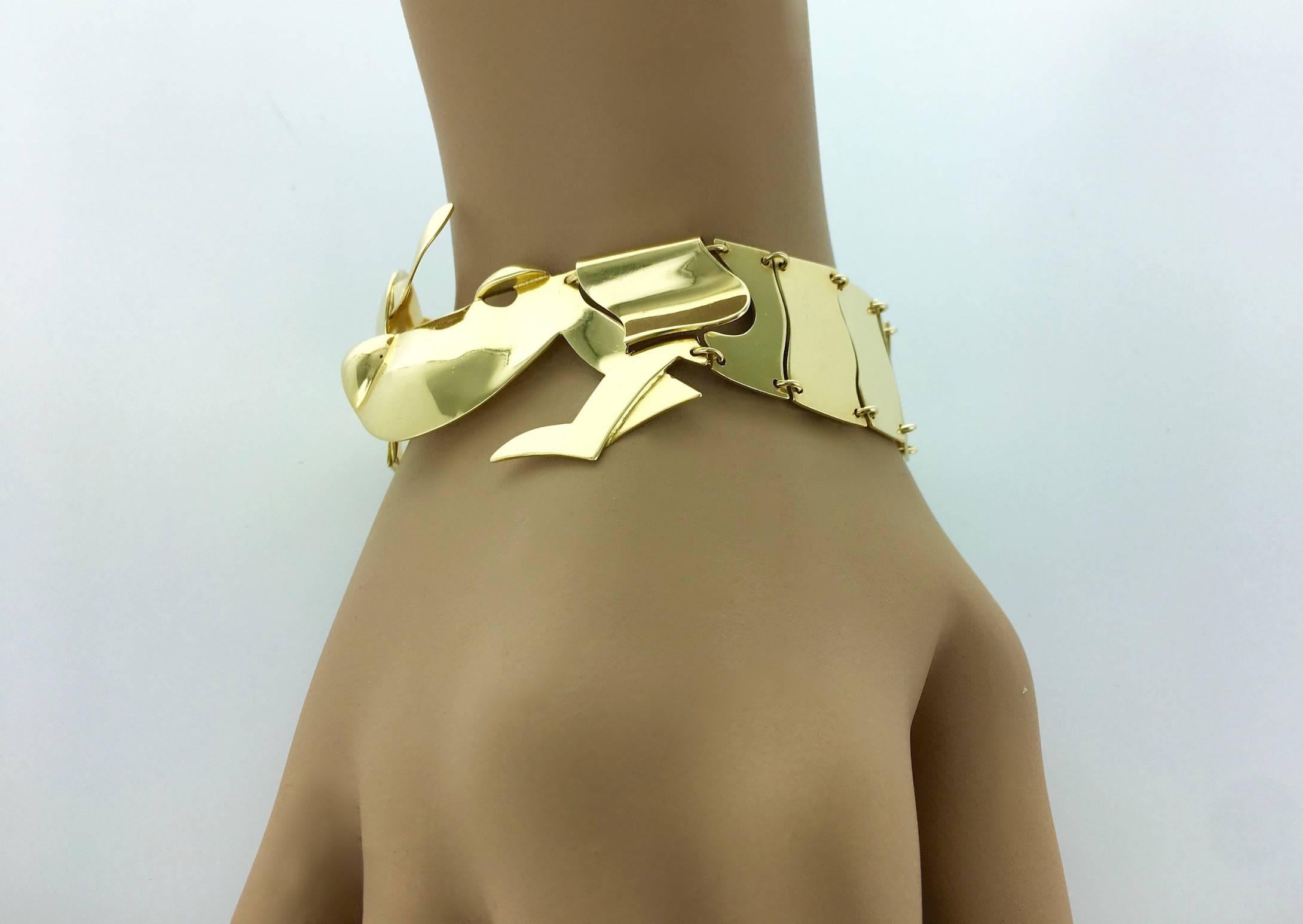 Women's or Men's 1950s Trabucco Italian Retro Gold Dachshund Dog Bracelet
