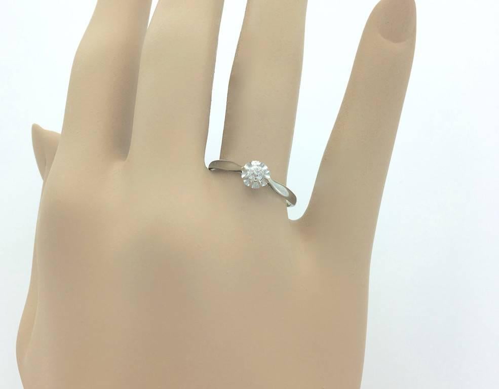 1900s French Antique Diamond Platinum and White Gold Ring In Excellent Condition In Geneva, CH