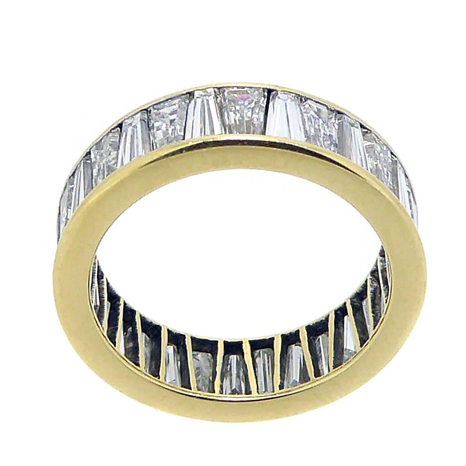 baguette eternity band yellow gold