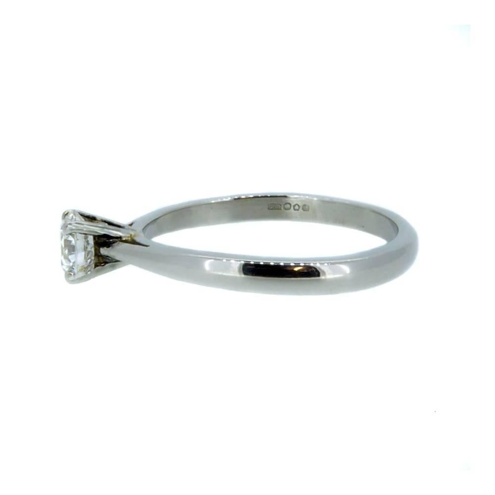 Contemporary Modern 0.52 Carat Brilliant Cut Diamond Platinum Ring
