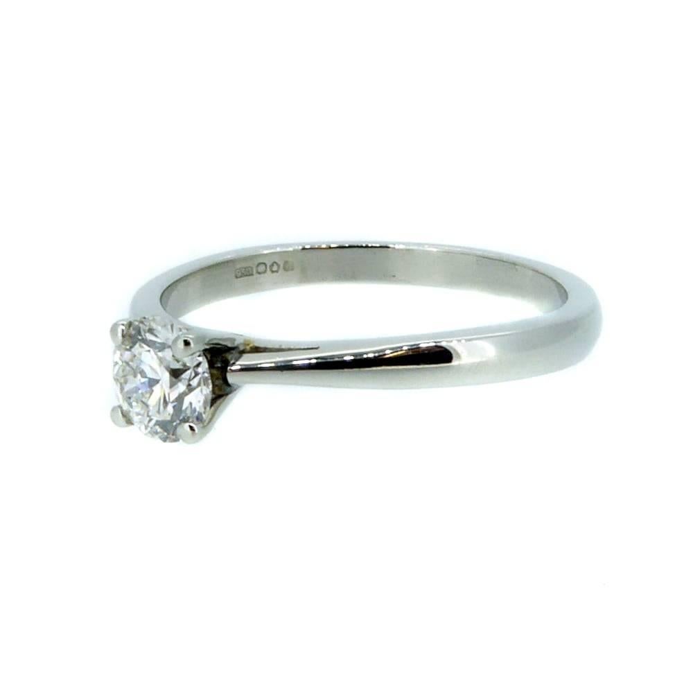 Women's Modern 0.52 Carat Brilliant Cut Diamond Platinum Ring