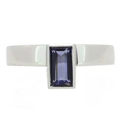 Contemporary Iolite White Gold Dress Solitaire Ring 10