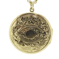 Antique Gold Locket, Engraved, 9 Carat Gold Hallmarked, 1919