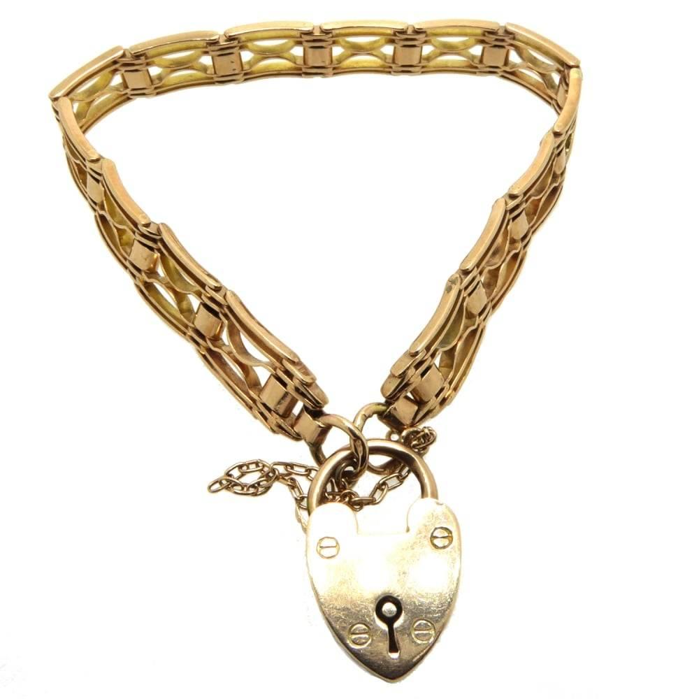 Antique Late Victorian/Early Edwardian Gold Gate Bracelet